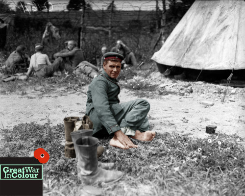 6/11Portrait of a German soldier in a prisoner of war camp. July 1917.Original image source: Canadia