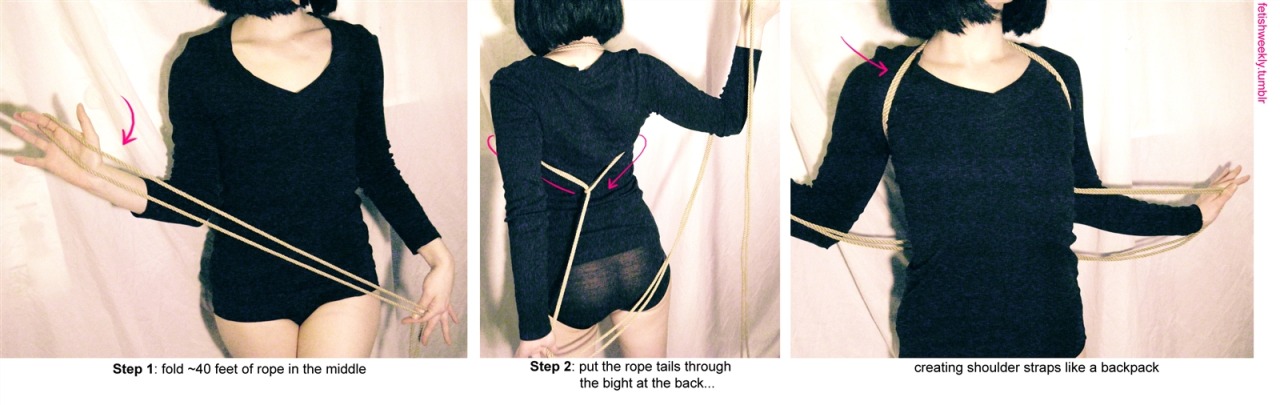 fetishweekly:  Shibari Tutorial: Horizon Harness ♥ Always practice cautious kink!