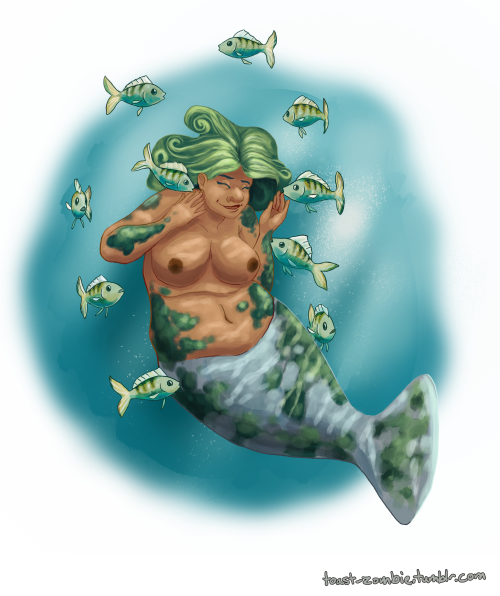 toast-zombie: Mermaid #2: Manateemaid!  I love this one, she was just so much fun.  Here i