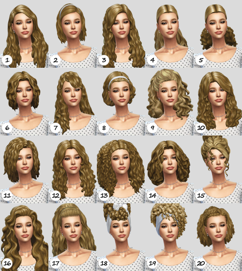 candycottonchu: Natural hair recolor dump ft. Athena Greenwood by @maladi777 more curly female hairs