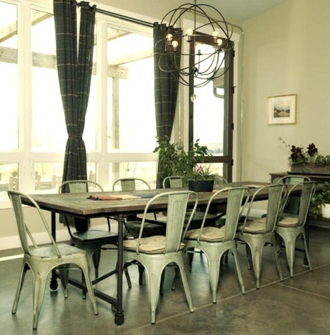 Industrial Dining Room - Dining Room Kitchen/dining Room Combo - Large Industrial Concrete Floor Kitchen/dining