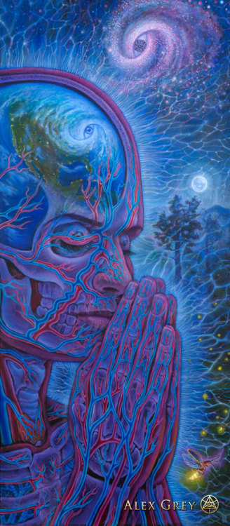 fuckyeahalexgrey:  Alex Grey - Progress of the Soul pt. 50 “Planetary Prayers”