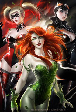 latanieredecyberwolf:  Dc Girls by Yue Wang (Sakimichan) Deviant Art ||| Tumblr ||| Facebook  Amazing women