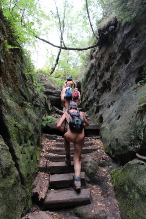 Porn Pics forrealnudistsnaturists:  Hiking - There