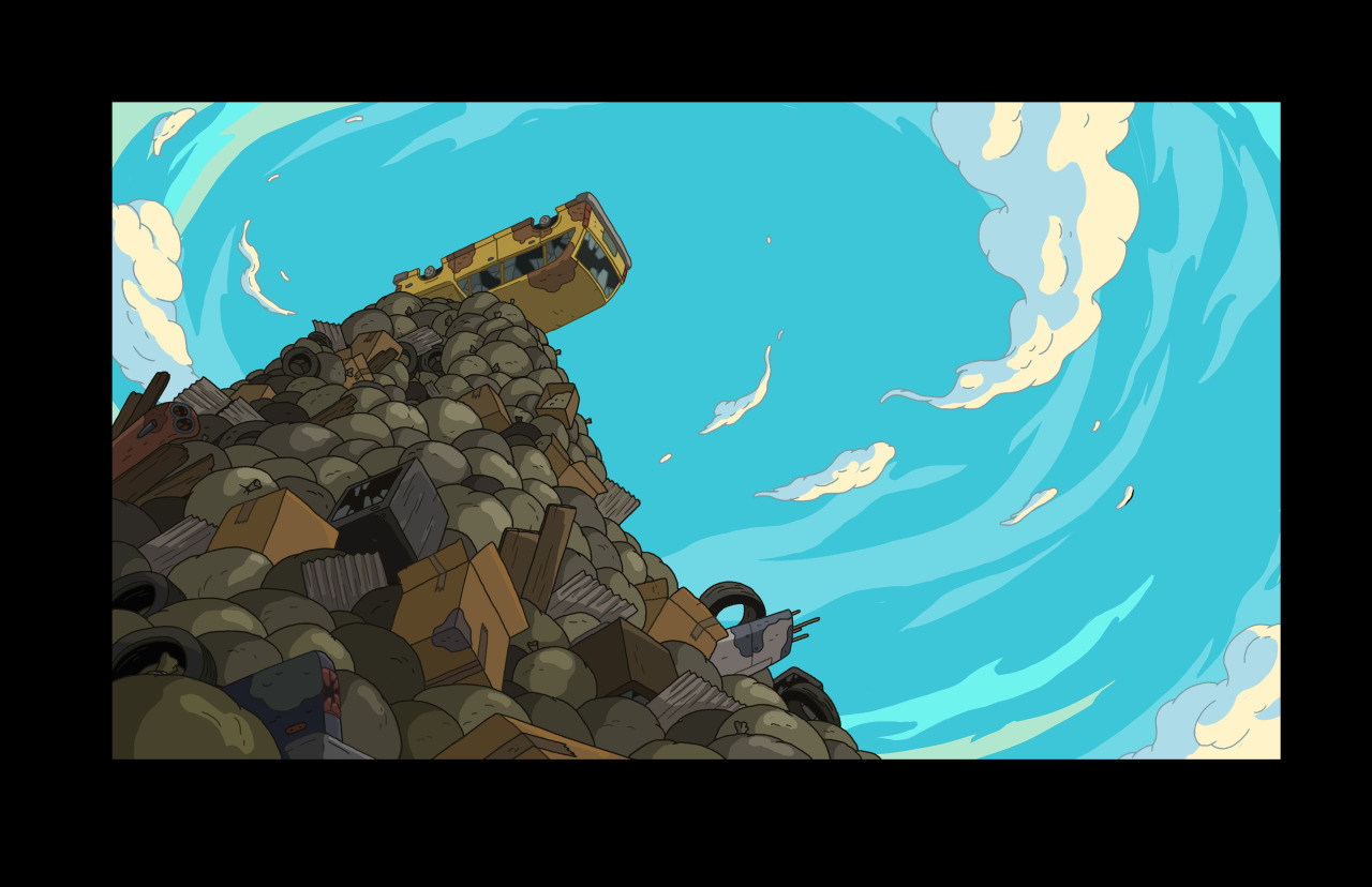 selected backgrounds from Rattleballs art director - Nick Jennings BG designers