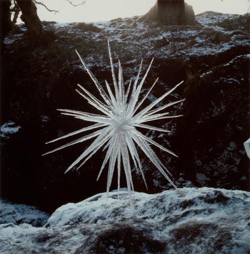 design-is-fine:Andy Goldsworthy, Ice Star and Ice Sphere, Scaur Water, Penpont, Dumfriesshire, 1987.