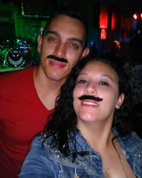 Saturday madness&hellip;.mustache party!!!!! #smackdaddyband #friends #cigarbar (at The &ldquo;World