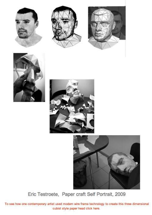 Ways in which I can determine the geometric contours of a human face, using only lines and vertices.