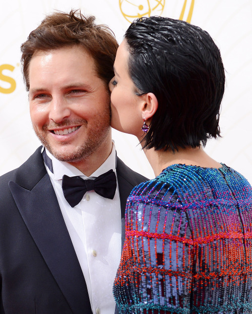 Jaimie Alexander (in Armani Privé) and Peter Facinelli (in Giorgio Armani tuxedo) attend