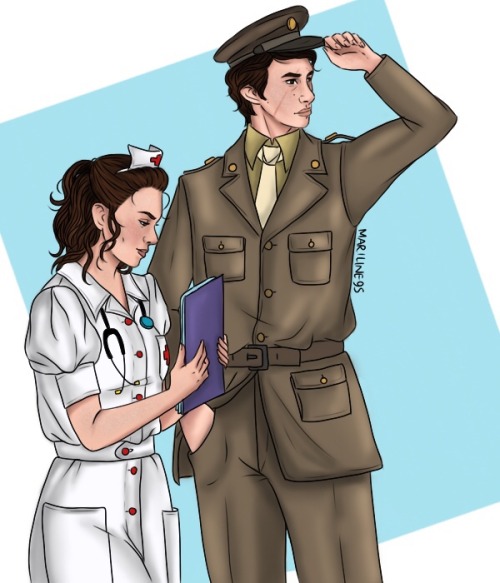 Reylo+Poe WWII AU for @painkiller80