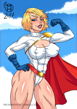 milohornyck: It’s been a while since I’ve made a muscle girl. So have this Power Girl.   Featuring the amazing version by @devilhs-adult-art 
