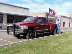 paintedcowboy: bill-11b:  paintedcowboy:  My rig. Felt like senior pictures.  I’m curious what the liability is in those horns if you hit someone with em.   The same as if I hit them with the bumper, or the mirror, or run them over. The debate however,