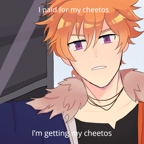 Headcanon that cheetos now exist in the Devildom