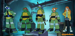 siriusfluffmonster:  nemurism:  giyamanpolka:  TMNT short “ Turtles Take Time (and Space)  ” is on YouTube! Here are some of the artwork from our short. These were done by amazing artists, Kaori and Mari!Kaori designed main characters such as all