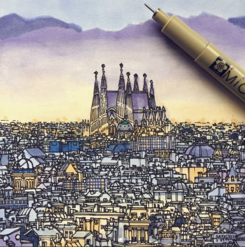 wordsnquotes:  culturenlifestyle: Beauty of Scenic European Cities  Encapsulated in Modern Illustrations Freelance illustrator from Sydney, Maxwell Tilse takes his art supplies with him each time he plans to travel, documenting his travel diaries through