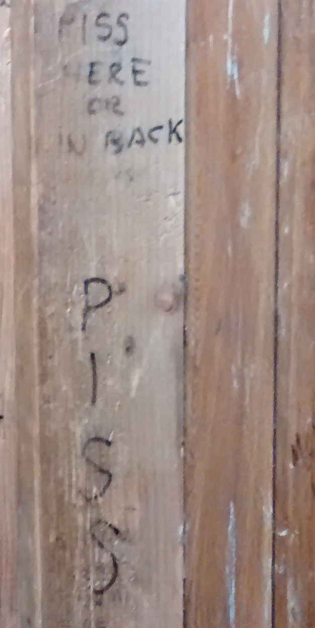 bijouworld:Just some of the piss graffiti from the Bijou Theater