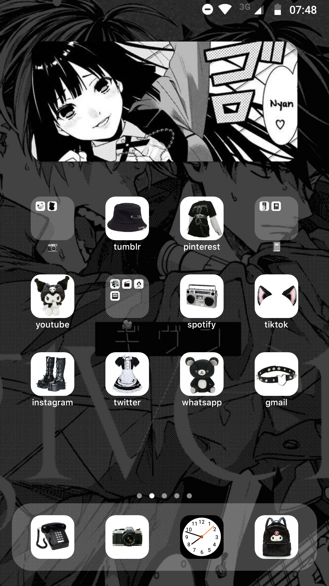 Anime iOS 14 widget idea  Homescreen Iphone organization Iphone app  layout