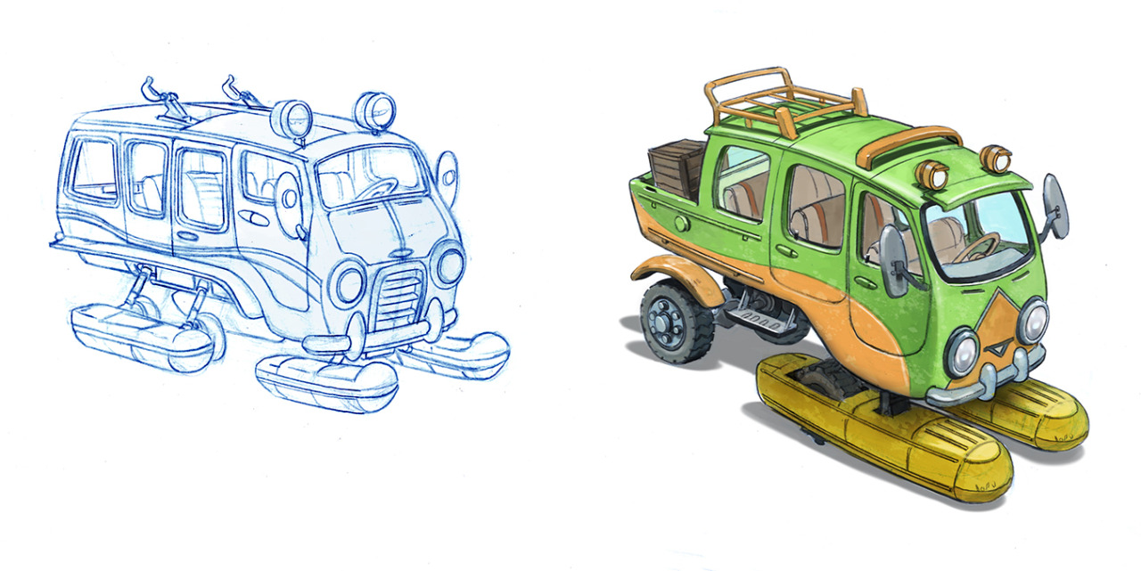 jimjam-art:  Zootopia Rain Forest District!  Here are some vehicles, blimps and