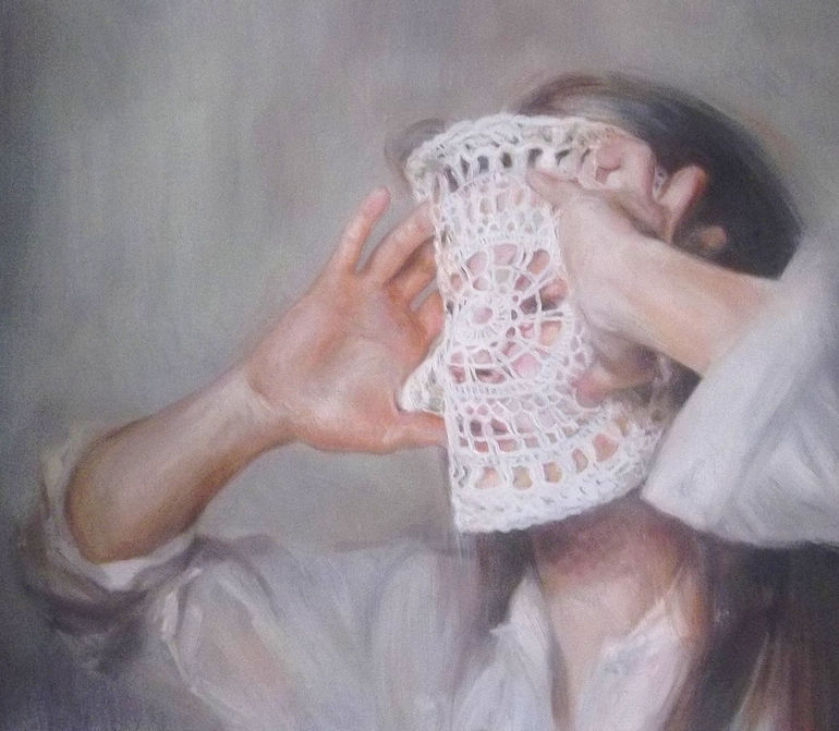500-daysofart:  Chimera and  Il respiro a metà by Anna Madia. Oil. |  Exquisite