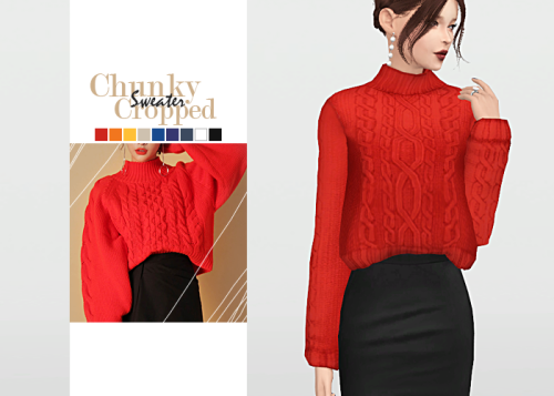 waekey - Chunky Cropped Sweater• New mesh• Category - top...