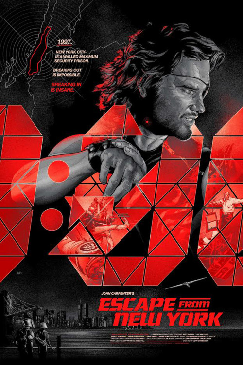 kogaionon:   Escape from New York  by  Martin Ansin / Behance / Twitter / Instagram   24" x 36" 9 color screen prints,  numbered regular edition of 375 and variant edition of 125.  Available at  New York Comic Con, October 6th - 9th, 2016 from
