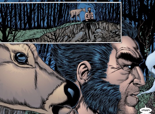 canary-yellow-dad:  darkseid:  honestly this sums up wolverine so well he said he was going hunting and ororo was like “you’d kill innocent animals for sport???” no.   he just wants to pet a deer  friends 