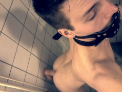 Glad his Owner decided that his cum dump should be gagged. 