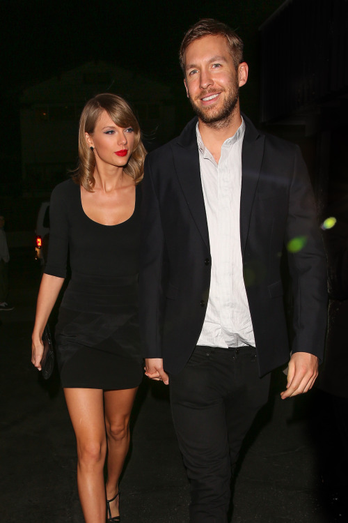 taylorswift-news: May 12: [More] Taylor and Calvin Harris at Gjelina in Los Angeles