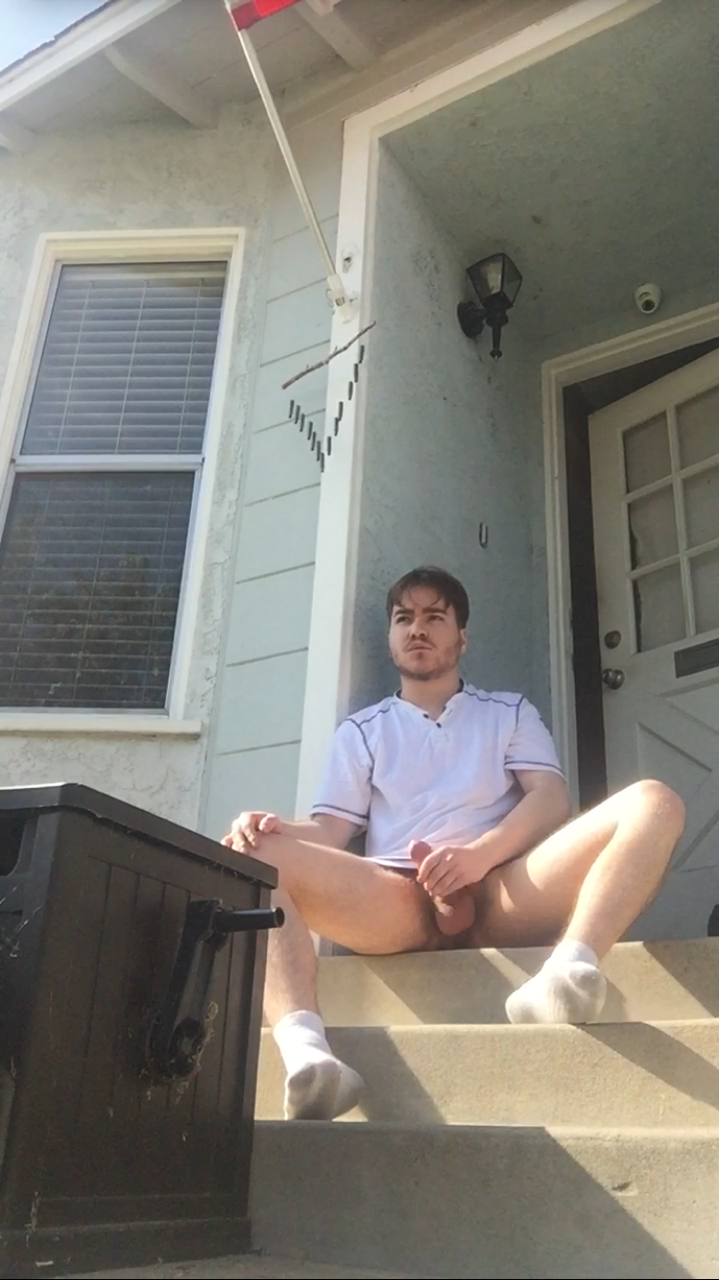 nsfwboy222: This guy going door to door watched me jerking and exploding.