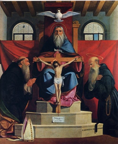 Trinity (1517). Andrea Previtali. Currently located at the Santuario della Modonna del Castello, Alm