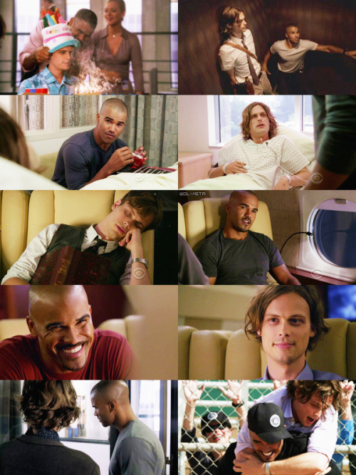 wolvista:  Criminal Minds Meme - [2/6] Brotps Dr. Spencer Reid: I will crush you. Derek Morgan: What? Dr. Spencer Reid: What? 