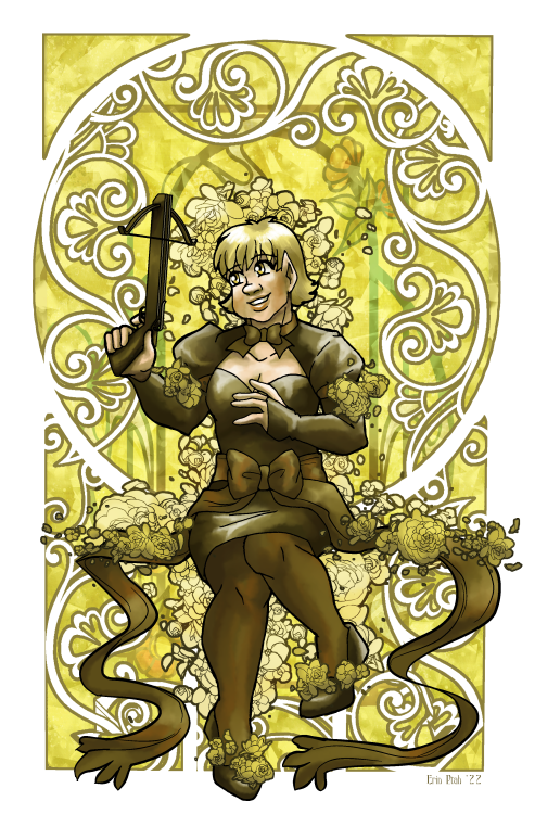  More fancy art of the Embassy guards from Leif & Thorn. This is Lulen Lilblomma, with a crossbo