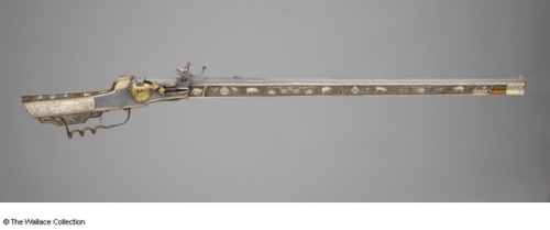 Gold and silver decorated wheellock rifle crafted by Christoph Techsler of Nuremburg, Germany, circa