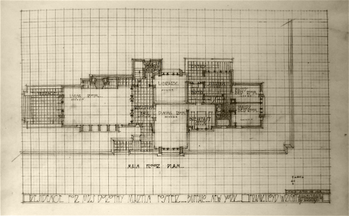 hideback:Frank Lloyd Wright (American, 1867-1959)Residence for Mrs. Dorothy Martin Foster, Buffalo, 