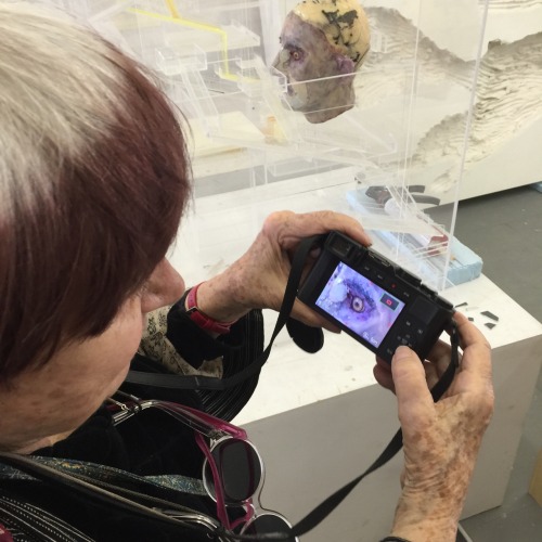 Agnès Varda visiting the studio