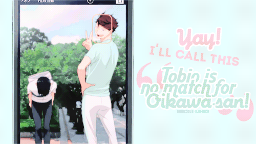 noctdivina: “Tooru, you’re actually happy about this picture? Lame.”