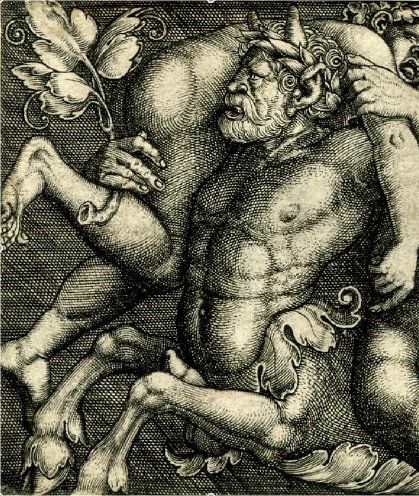 Aldegrever: Centaur in rut.