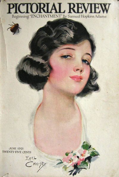 the1920sinpictures:  June, 1921 cover of “The Pictorial Review”, illustrated - right down to a June bug! - by Earl Christy.