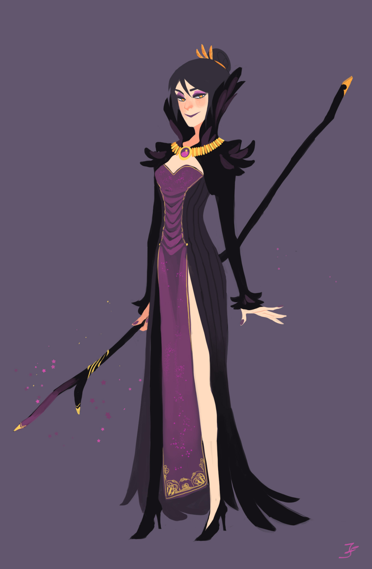 xfreischutz:  I’m going to redraw that morrigan art nouveau poster and decided