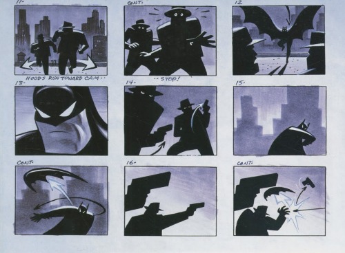foreverdai: Storyboard original de la intro de la serie de dibujos de Batman que todos (o la gran ma