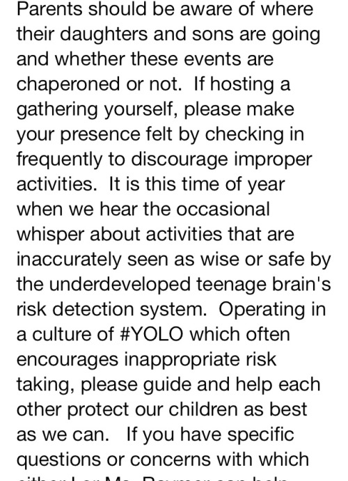 iswearimnotadumbblonde:The head of high school sent this email to all parents and all studentsStuden