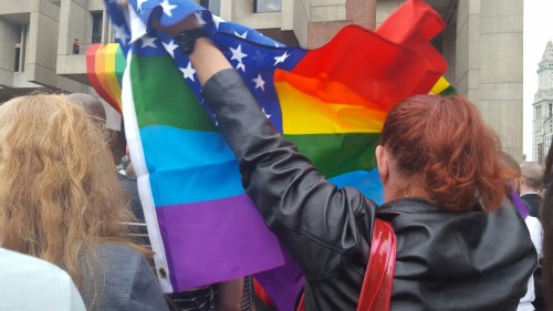 charmingpplincardigans: Some pictures from the Boston City Hall Plaza vigil for Orlando. Currently w