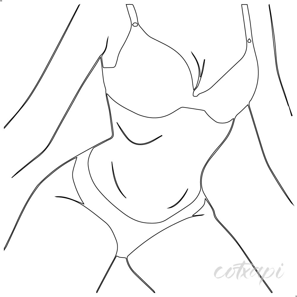 cute pretty women art young girls in vector outline art