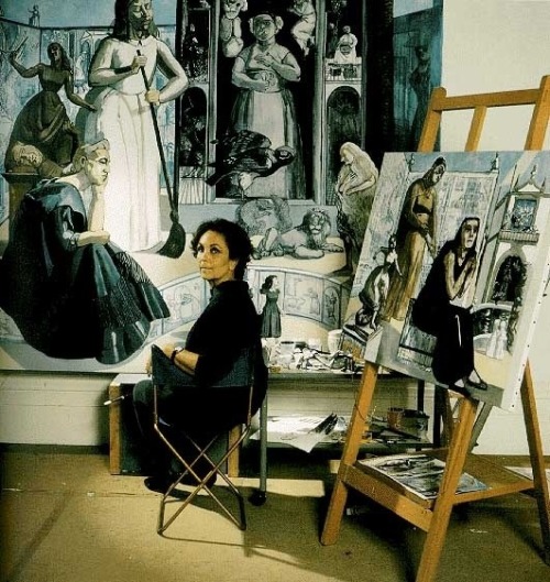 paintdeath:  Paula Rego working in her studio