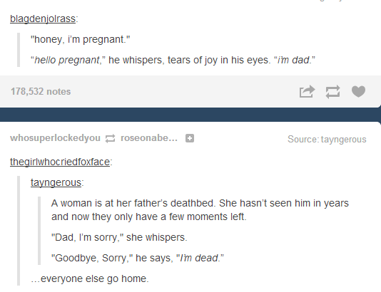 messyfandom:
“ the first and last dad joke
”