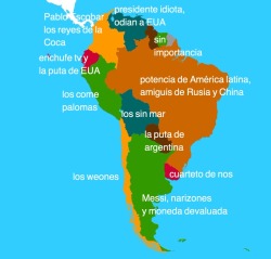 siempresarcastico:  —Les acabo de hacer un mapa de Sudamérica, así es como siempre sarcástico lo ve.  @siempresarcastico