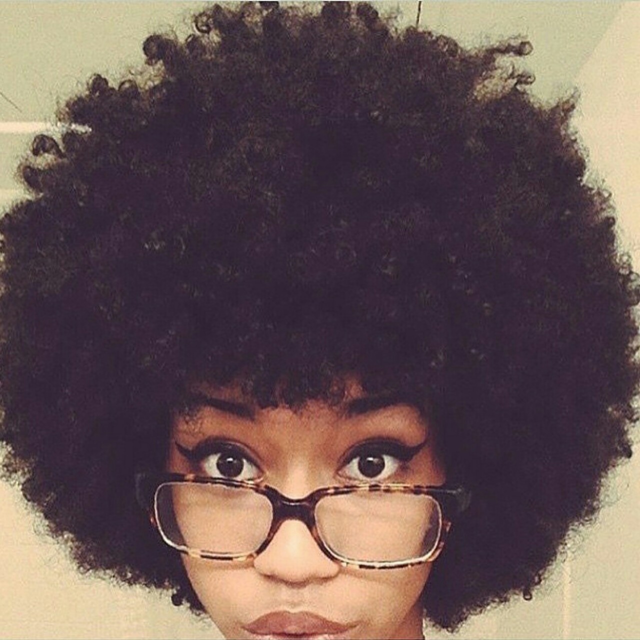 missfreudianslit:  beautiffulcurls:Loving her fro!Hashtag #beauTIFFulcurls on IG