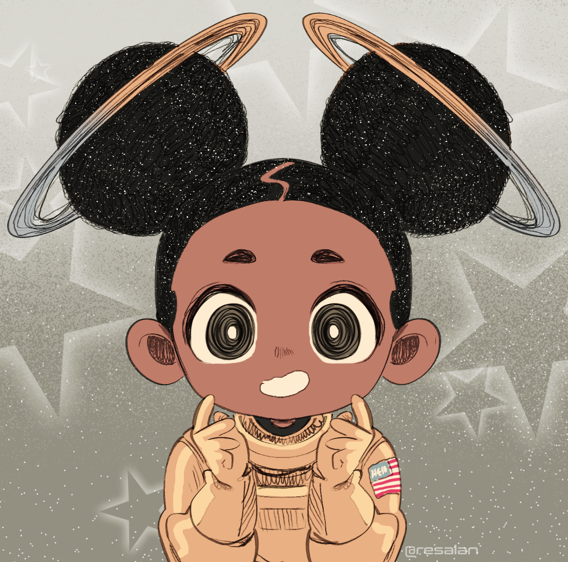 resalan: small space fan you can get enamel pins of this cadet in my store, OTOCYO!