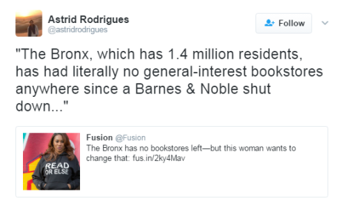 the-real-eye-to-see:     1.4 million people, 0 bookstores.  Let’s Bring a Goddamn Bookstore to the Bronx!   An initiative by The Lit. Bar to bring the ONLY bookstore to a borough of over 1.4 million people.   