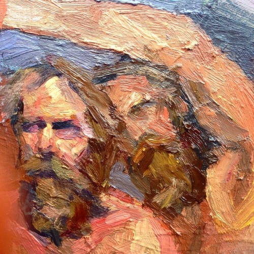 troywandzel:  #upclose #detail #oilpaintonpanel #selfportraits #troywandzel #allaprima #sav